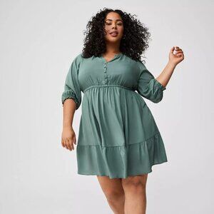Plus size shirt dress​ by Torrid 3 3X 22/24 NWTS - plus size green dress - lace